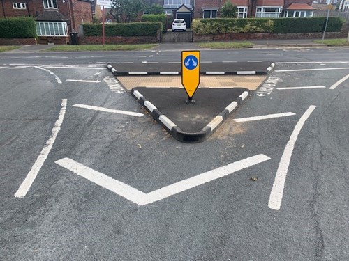 RediKerb Surface Kerbing after installation on a on one-way junction